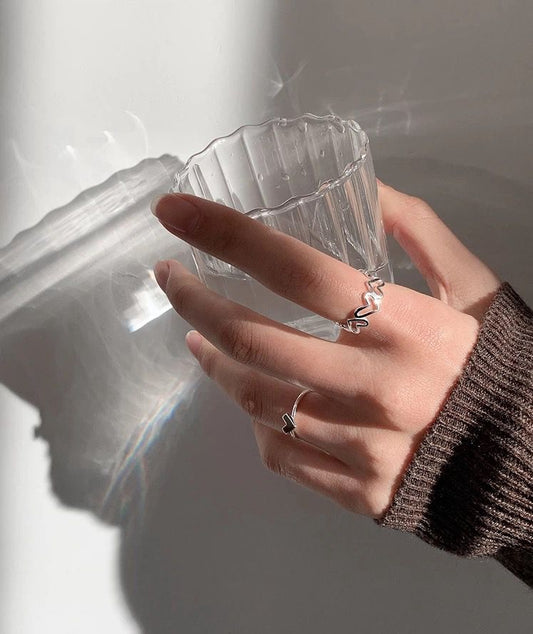 Hollow Heart Sterling Silver Ring