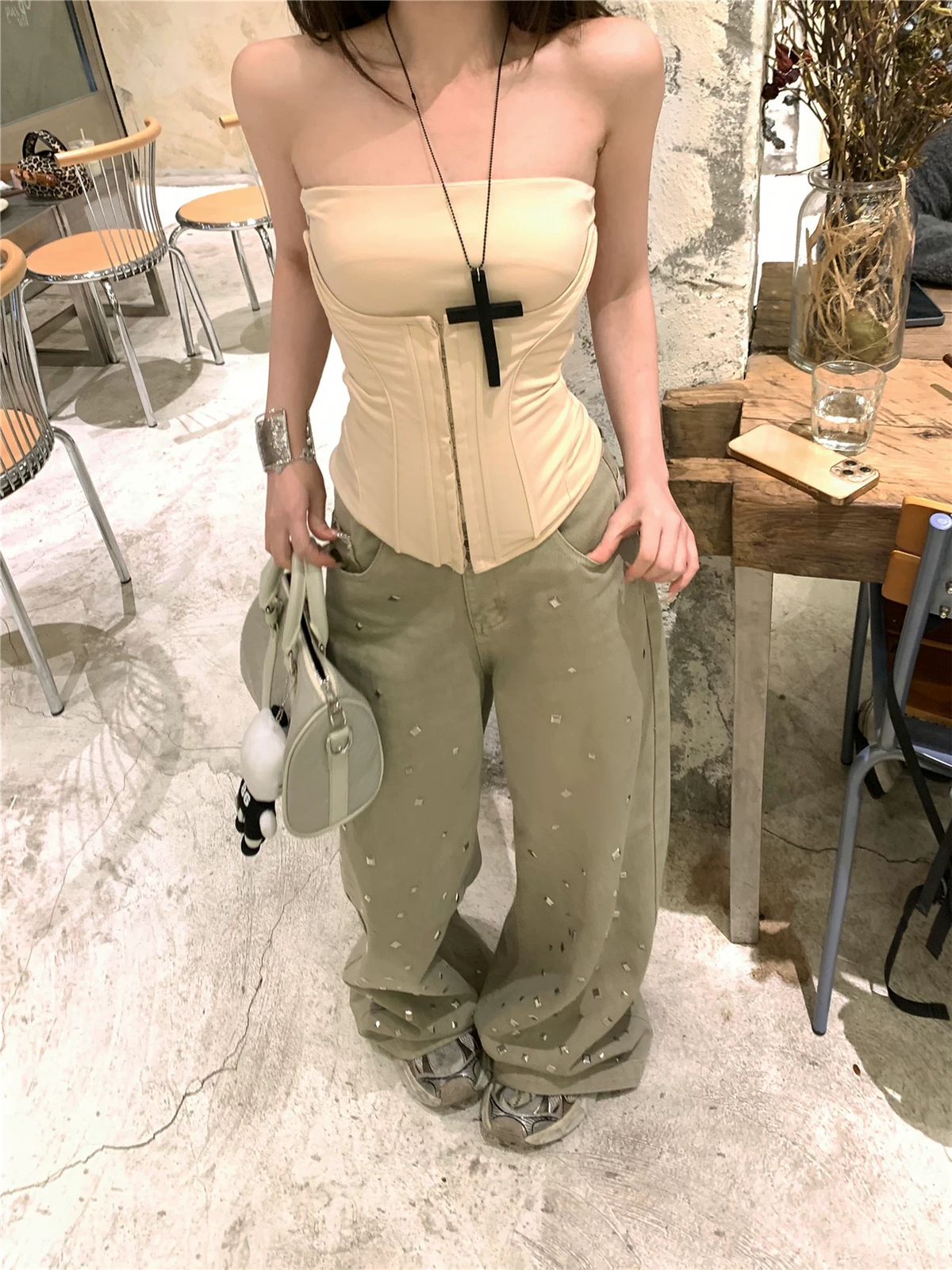 Loose Wide Leg Mopping Trousers