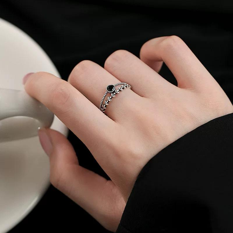 Double Layer Zircon Ring