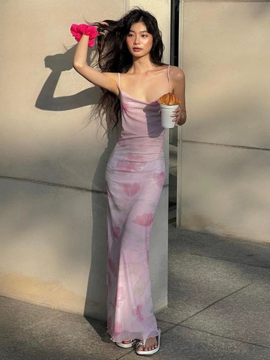 Double Mesh Suspender Dress