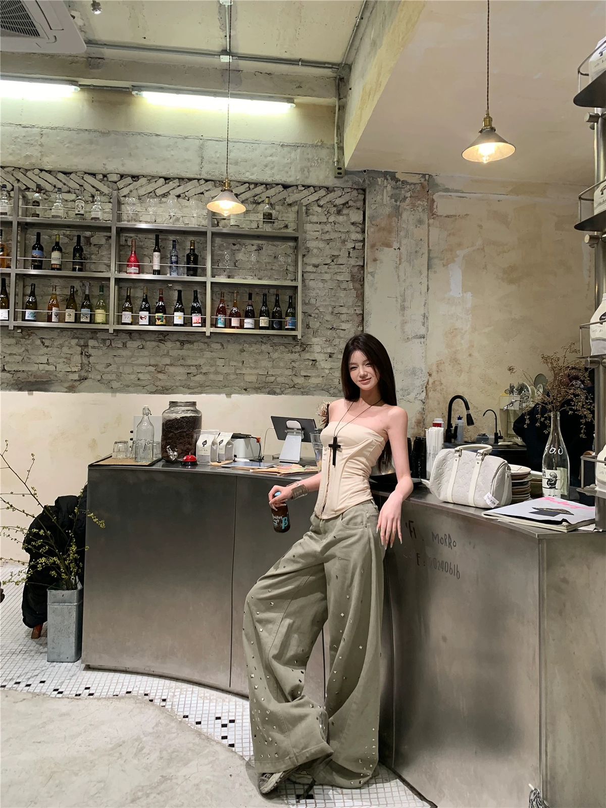 Loose Wide Leg Mopping Trousers