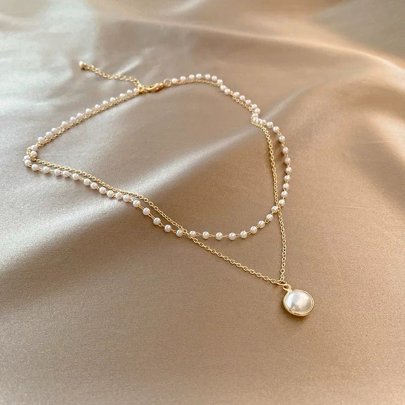 Double Layer Pearl Clavicle Necklace