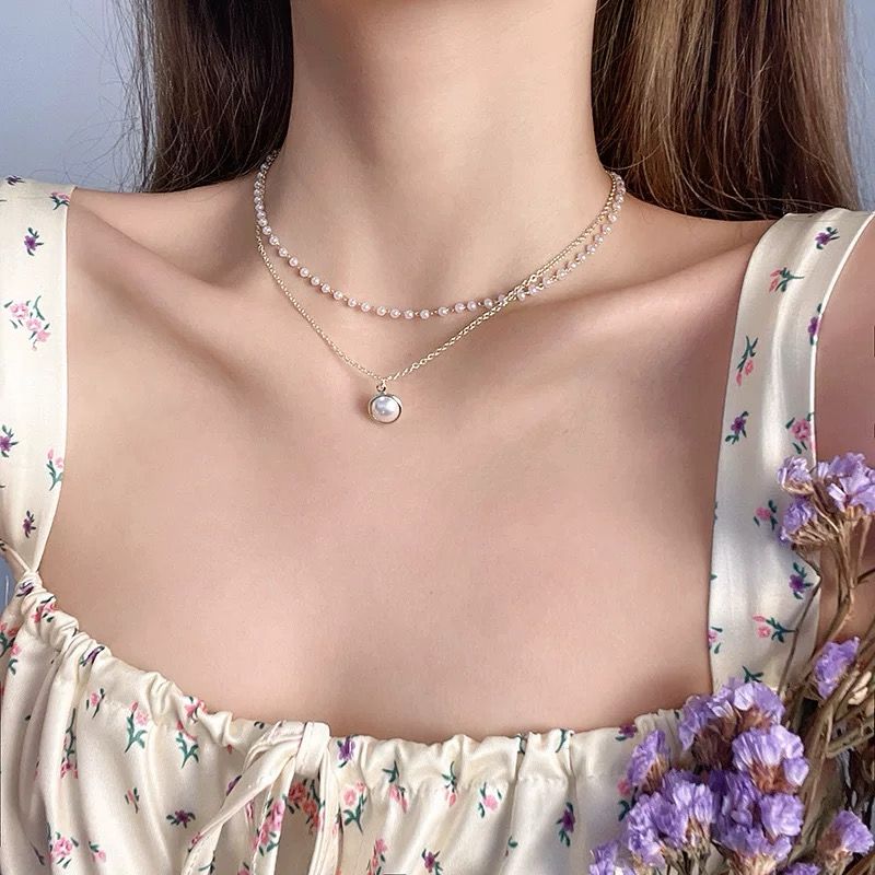 Double Layer Pearl Clavicle Necklace