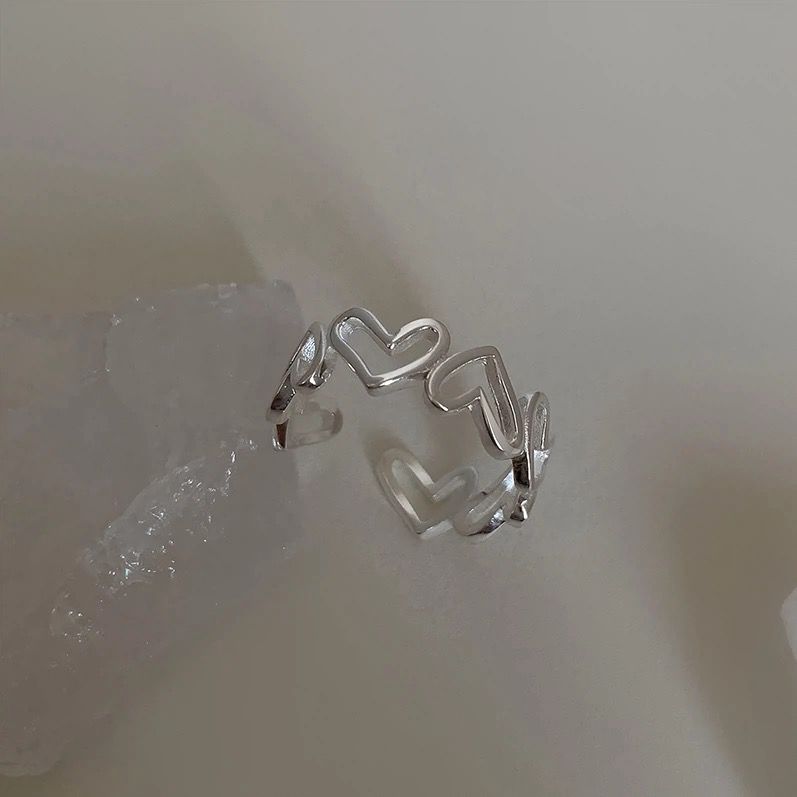Hollow Heart Sterling Silver Ring