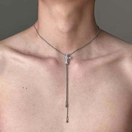 Cross Tassel Chain Necklace