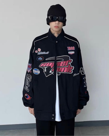 Uni Pandaa Y2K Vintage Varsity Jacket
