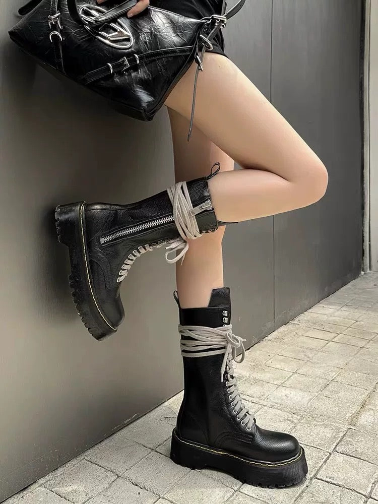 Uni Pandaa Midnight Combat Boots