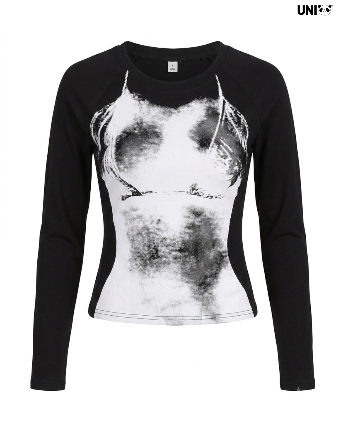 Uni Pandaa Phantom Muse Graphic Fitted Full Sleeve Top