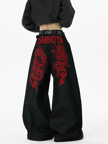 Uni Pandaa Crimson Dragon Acubi Jeans