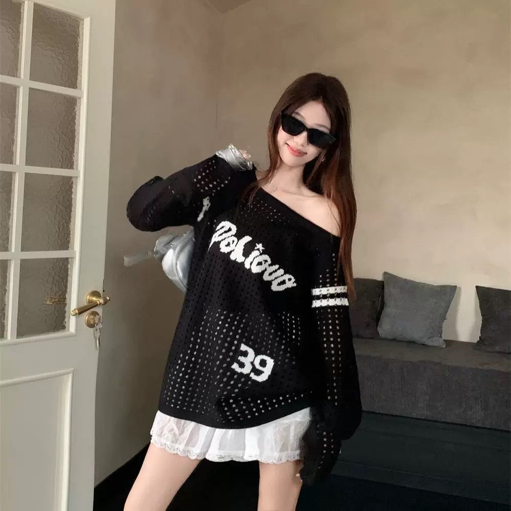 Uni Pandaa Knit Off-Shoulder Pullover