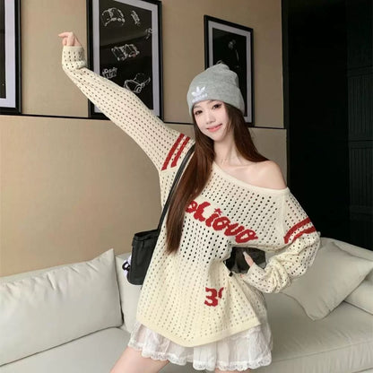 Uni Pandaa Knit Off-Shoulder Pullover