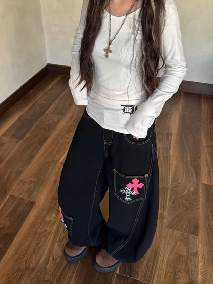 Uni Pandaa Cross Denim Jeans