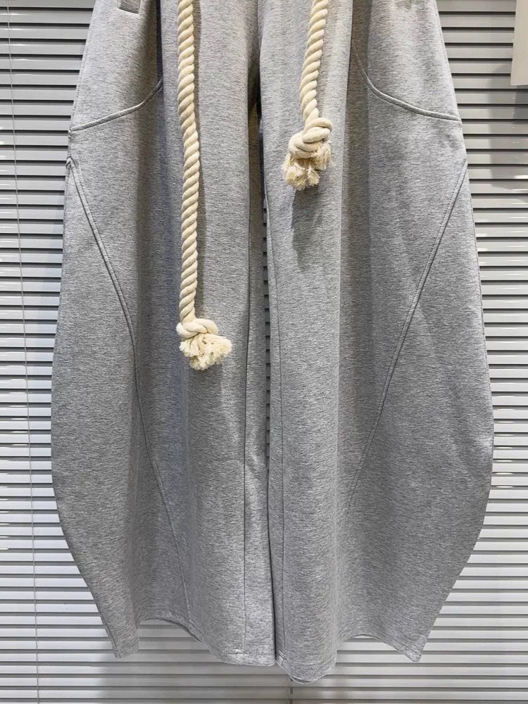 Uni Pandaa Essential Wide Leg Rope Detail Sweatpants