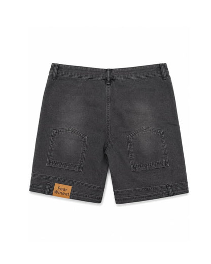 Uni Pandaa Washed Charcoal Utility Jorts