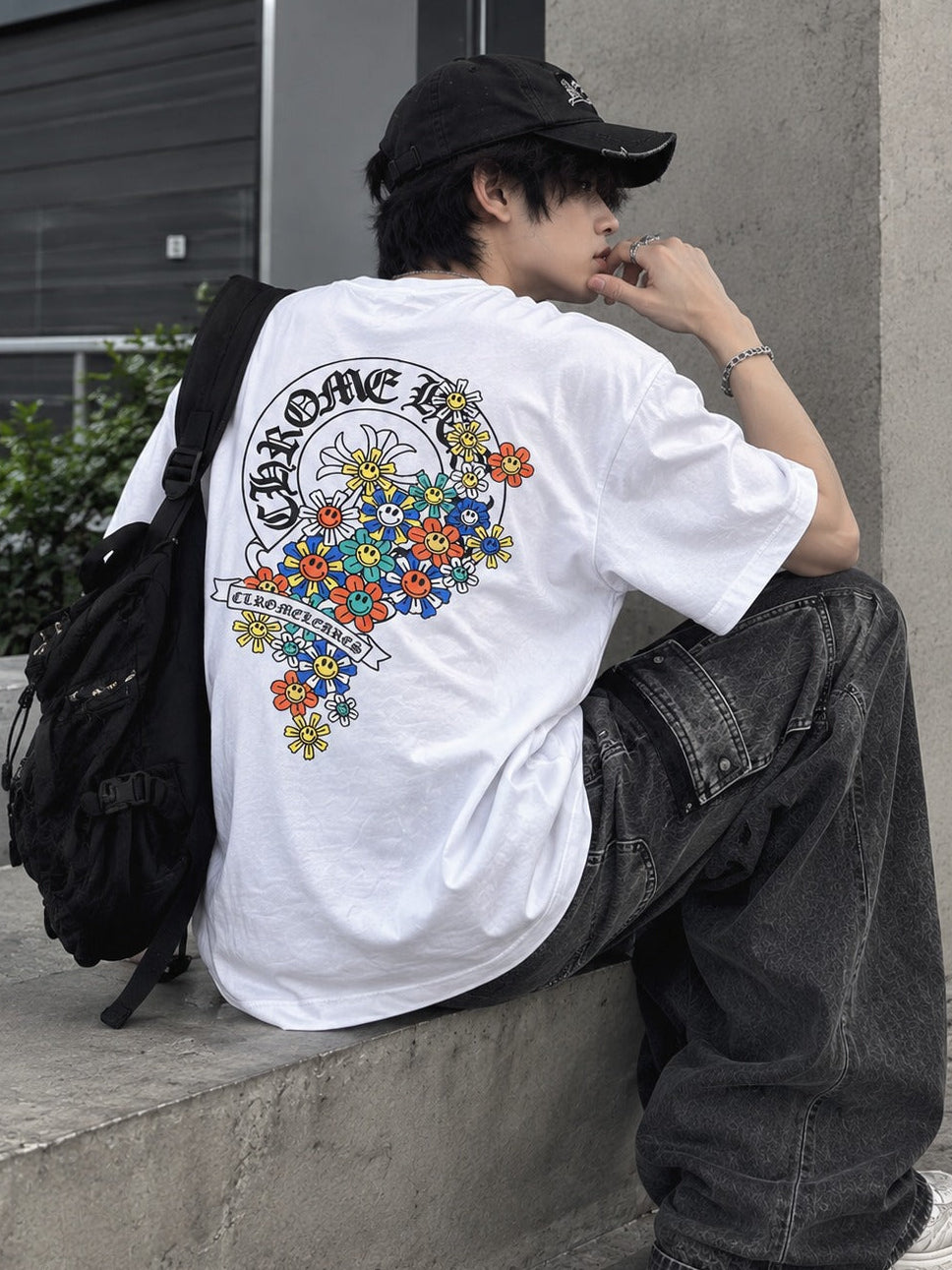 Uni Pandaa Cross Floral T-Shirt