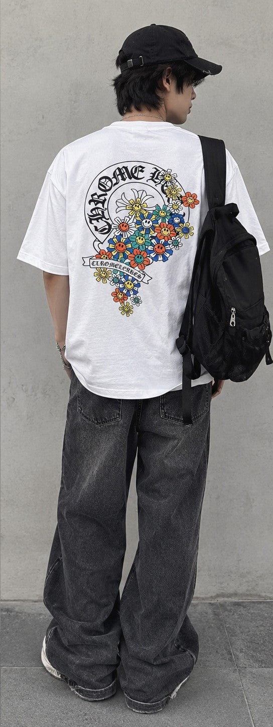 Uni Pandaa Cross Floral T-Shirt