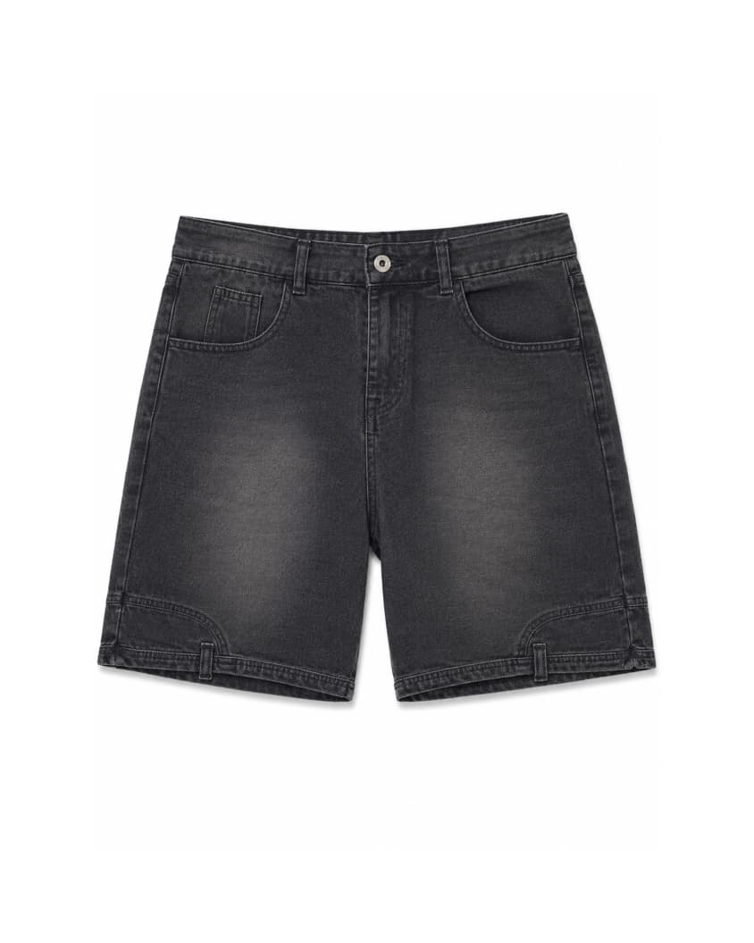 Uni Pandaa Washed Charcoal Utility Jorts