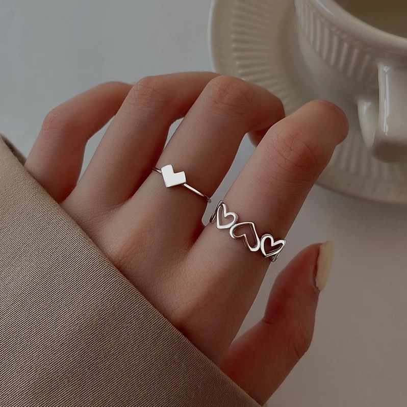 Hollow Heart Sterling Silver Ring