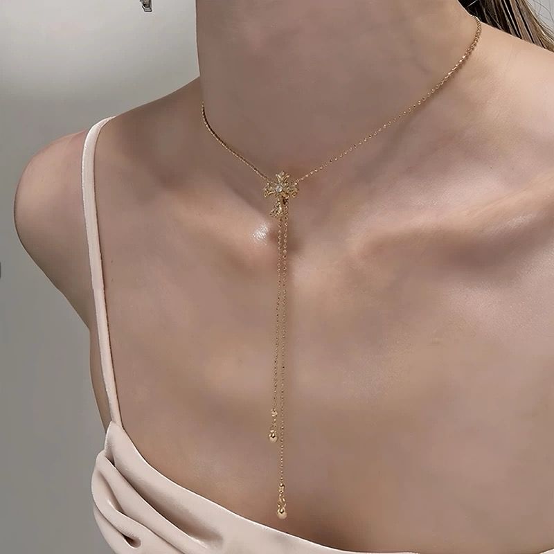 Cross Tassel Chain Necklace