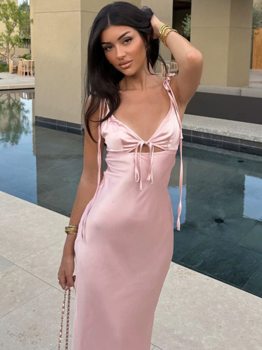 High-Grade Satin Suspender Dress