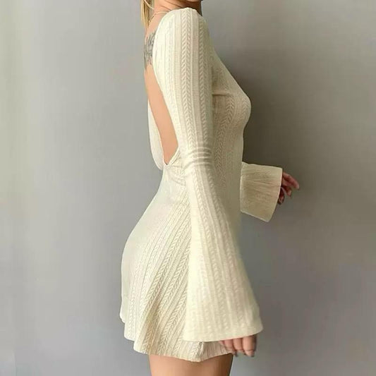 Knit Backless Mini Dress