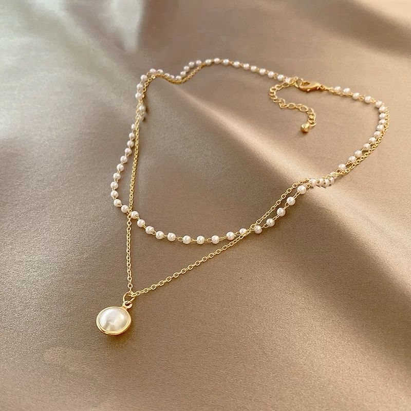 Double Layer Pearl Clavicle Necklace