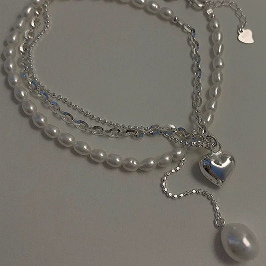 Sweet And Cool Love Heart Tassel Necklace