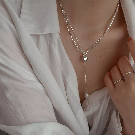 Sweet And Cool Love Heart Tassel Necklace