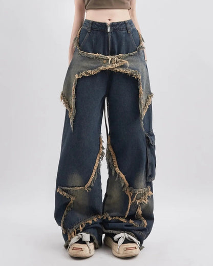 Uni Pandaa Double Star Light Jeans