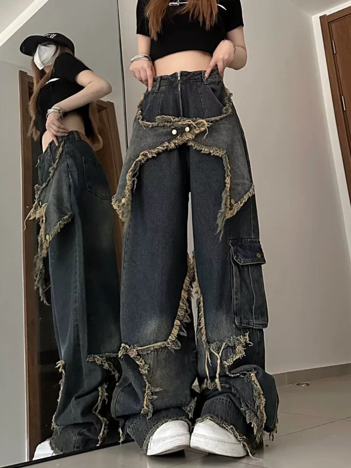 Uni Pandaa Double Star Light Jeans